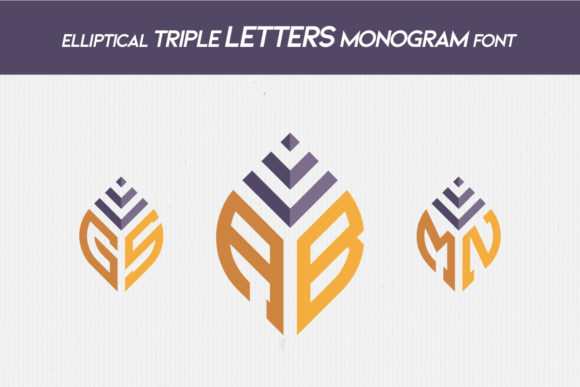 Elliptical Triple Letters Monogram Font